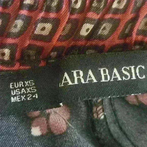 3/$30 Zara XS Elastic Drawstring Waist Ankle Black Print Pull On Pants. - Picture 5 of 5